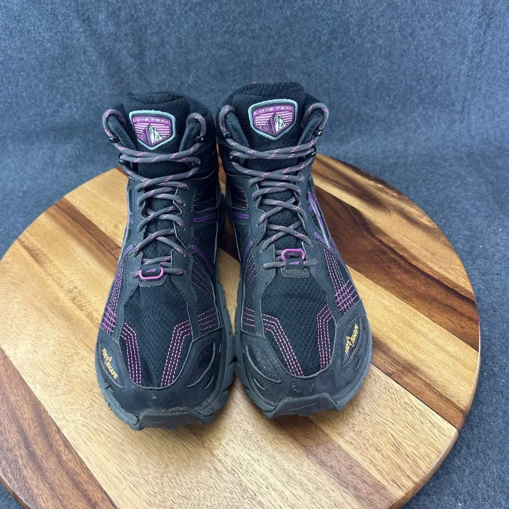 Altra Lone Peak V-Flex AFW1755H-1 Mid Black Purple Hiking Shoes Women's Sz 10.5